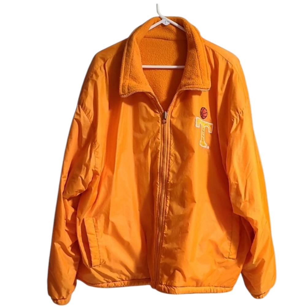 Vintage University of Tennessee Orange Zip-Up Jacket Embroidered Logo Fleece